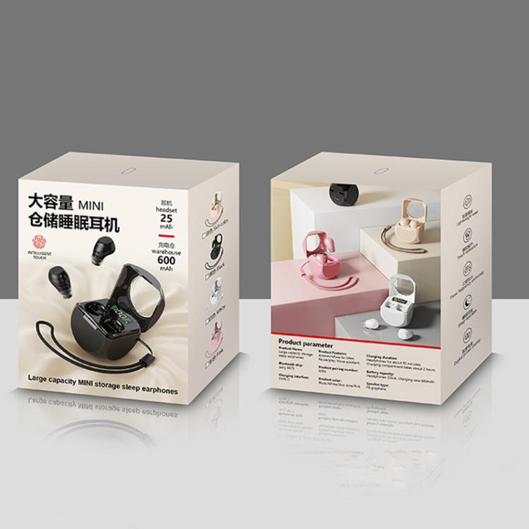 Smart ENC Noise Reduction Mini Bluetooth Earphones With Charging Compartment(Black) - Bluetooth Earphone by buy2fix | Online Shopping UK | buy2fix