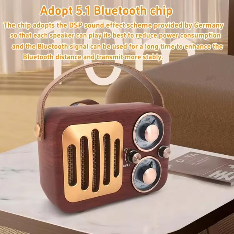 Retro Multifunctional Radio Bluetooth Speaker Handhled Audio Decoration Ornament(Vertical Grid) - Desktop Speaker by buy2fix | Online Shopping UK | buy2fix