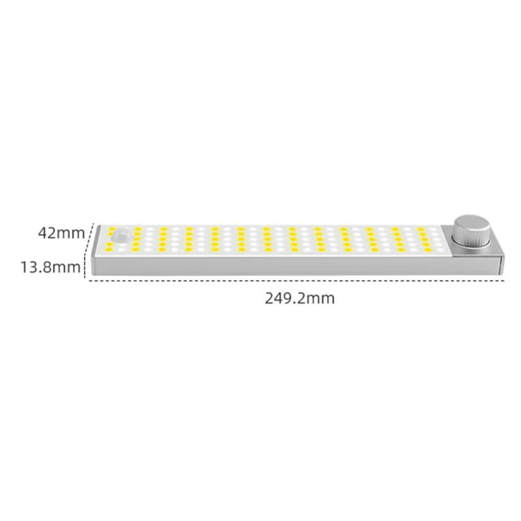 LED Cabinet Light Magnetic Motion Sensor Rechargeable Lamp 128 LEDs 3-color Temperature XN01 - Sensor LED Lights by buy2fix | Online Shopping UK | buy2fix