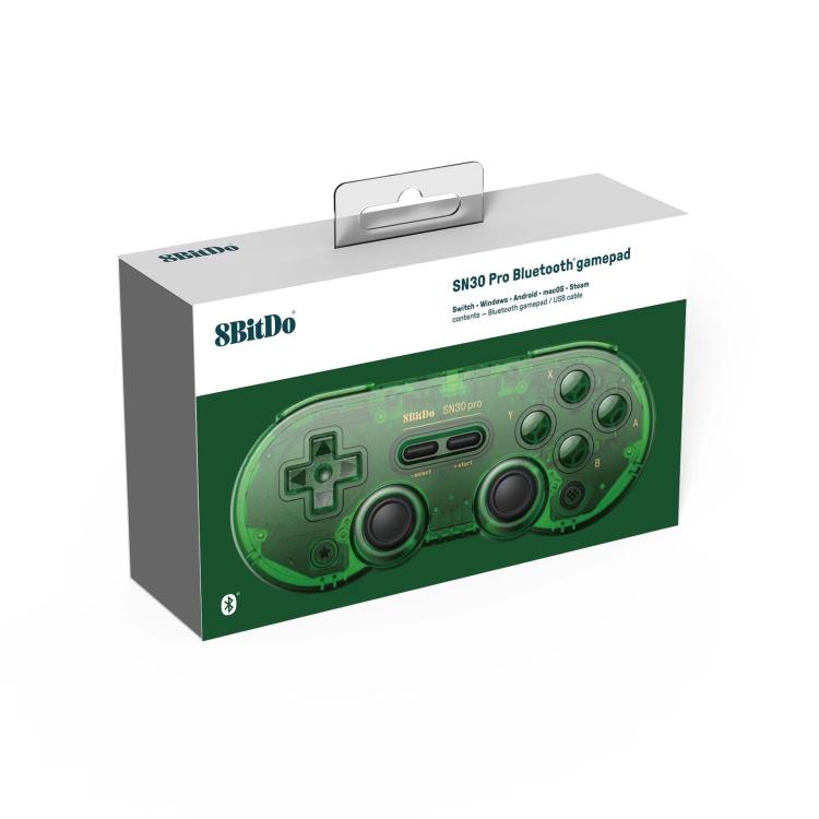 8BitDo SN30 Pro Retro Special Edition Translucent Wireless Bluetooth Multi-Platform Gamepad(Green) - Gamepads by 8BitDo | Online Shopping UK | buy2fix