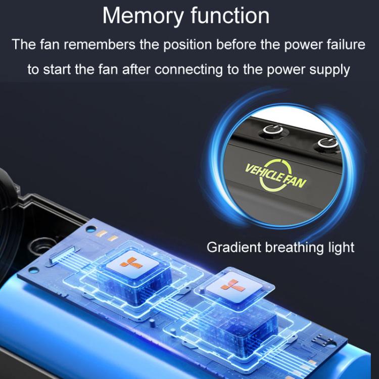 F7201 Car Foldable Rotating USB Dual-Head Fan(Black And Red) - Heating & Fans by buy2fix | Online Shopping UK | buy2fix
