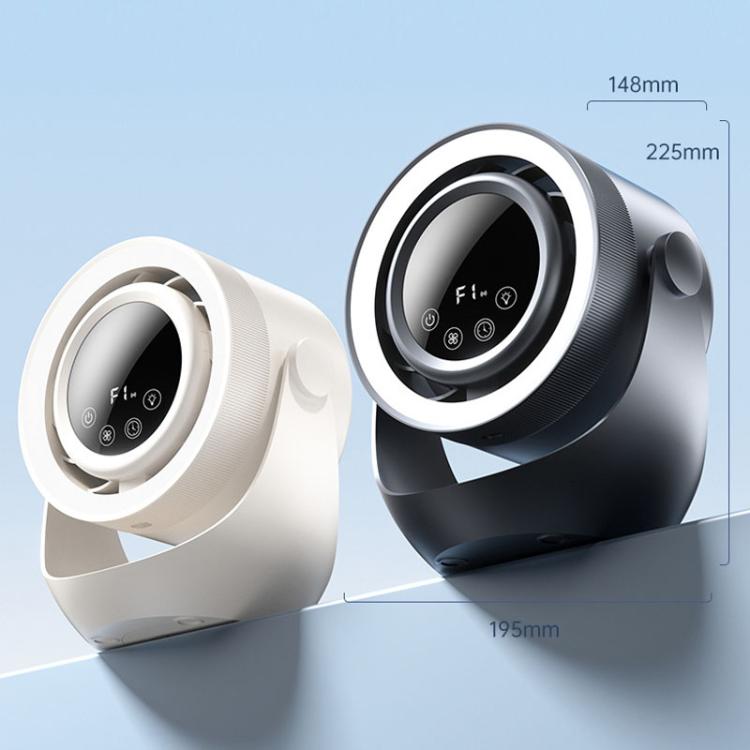 F158 Desktop Mini Multi-Speed Circulating Fan Timed Remote Control Lighted Fan, Style: Gray Plug-In - Electric Fans by buy2fix | Online Shopping UK | buy2fix