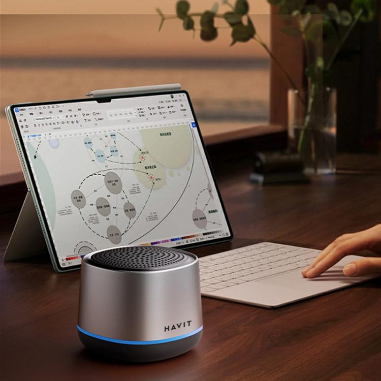 Havit M8 Mini TWS Wireless Bluetooth Speaker Home Subwoofer(Silver) - Mini Speaker by Havit | Online Shopping UK | buy2fix