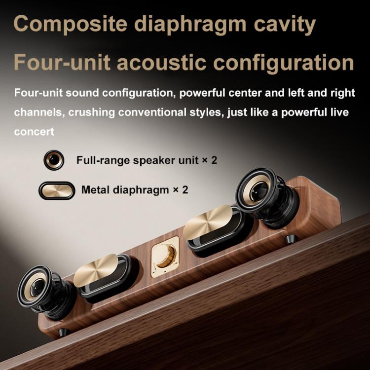 Havit M16 Retro HIFI Stereo Desktop Wireless Bluetooth Speaker(Wood Grain Color) - Desktop Speaker by Havit | Online Shopping UK | buy2fix