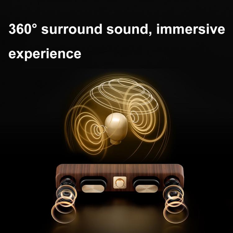 Havit M16 Retro HIFI Stereo Desktop Wireless Bluetooth Speaker(Wood Grain Color) - Desktop Speaker by Havit | Online Shopping UK | buy2fix