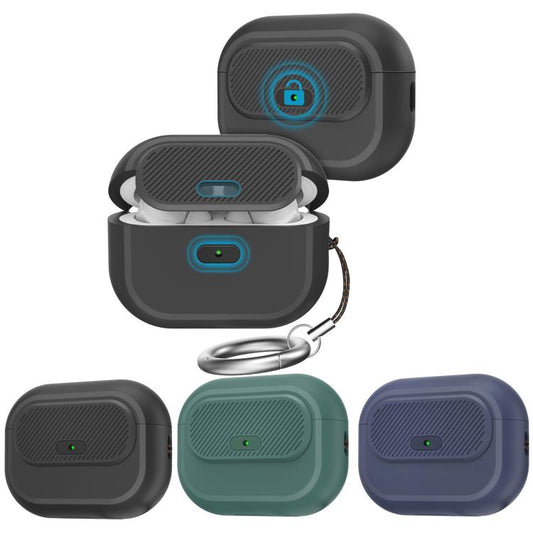 For AirPods Pro / Pro 2 AhaStyle JY17 Silicone Lock Protective Case(Blue) - For AirPods Pro by AhaStyle | Online Shopping UK | buy2fix