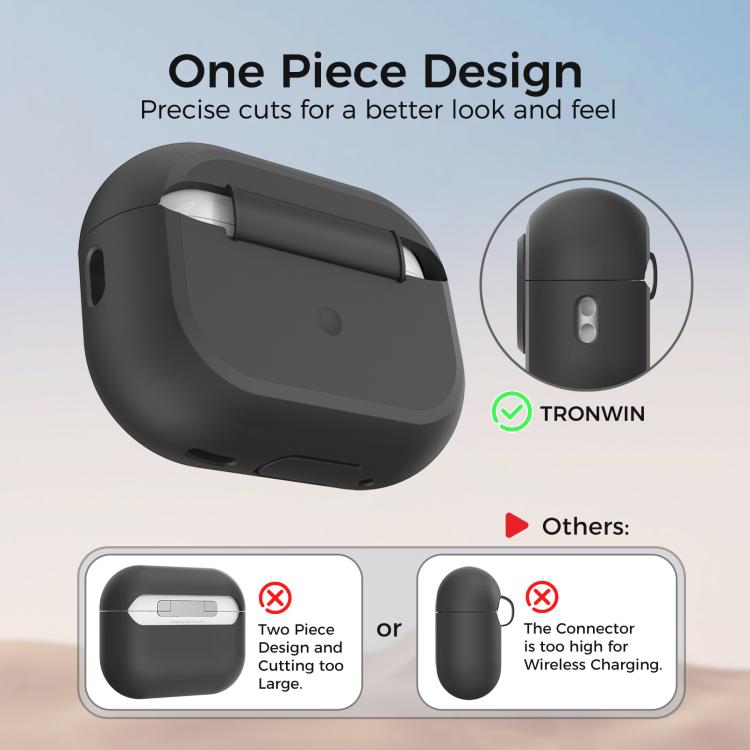 For AirPods Pro / Pro 2 AhaStyle JY17 Silicone Lock Protective Case(Black) - For AirPods Pro by AhaStyle | Online Shopping UK | buy2fix