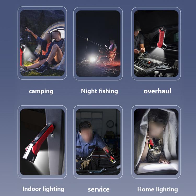 Magnet-Hook COB Rotating Strong Light Emergency Work Light(Red) - Other Tools by buy2fix | Online Shopping UK | buy2fix