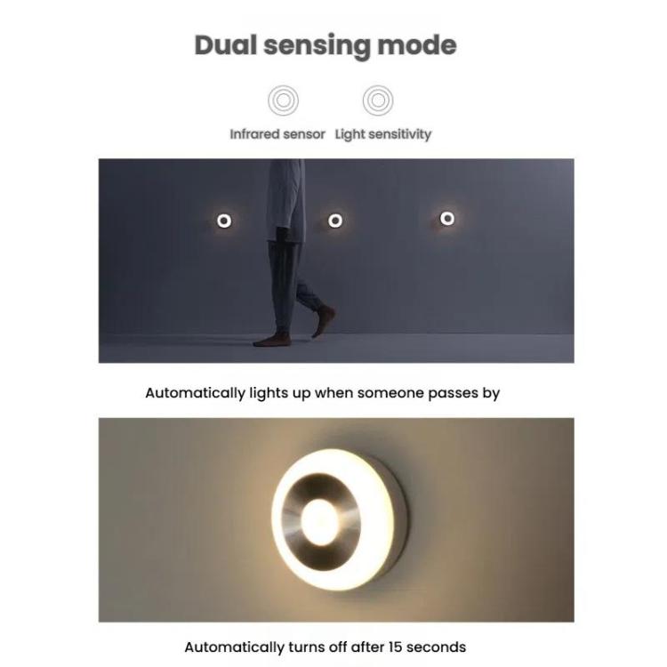 LED Motion Sensor Light With Hidden Hook Adhesive Pads and Magnet(Warm Light) - Sensor LED Lights by buy2fix | Online Shopping UK | buy2fix