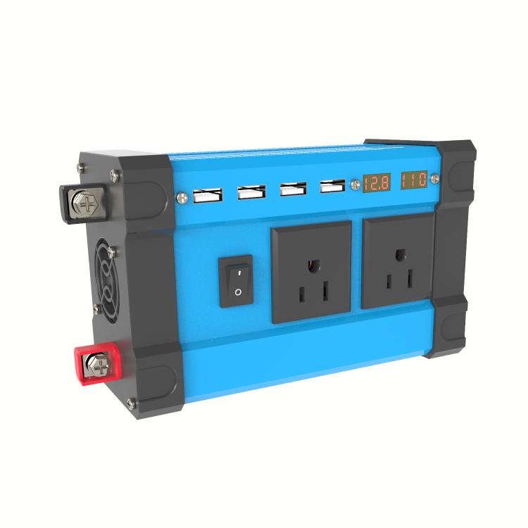 Gurxun 4 USB Ports Digital Display Modified Square Wave Inverter, Spec: 300W US Plug 12V To 110V - Modified Square Wave by Gurxun | Online Shopping UK | buy2fix