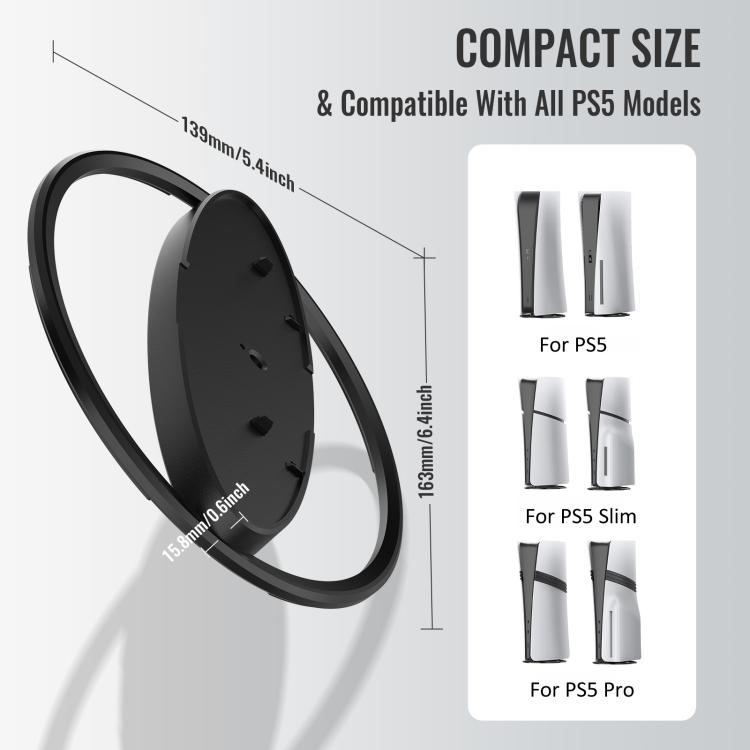 For PS5 / PS5 Slim / PS5 Pro Game Console Desktop Vertical Stand Non-Slip Base(Silver) - Holder by buy2fix | Online Shopping UK | buy2fix