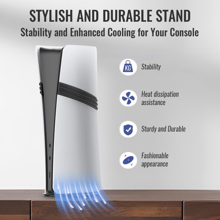 For PS5 / PS5 Slim / PS5 Pro Game Console Desktop Vertical Stand Non-Slip Base(Black) - Holder by buy2fix | Online Shopping UK | buy2fix