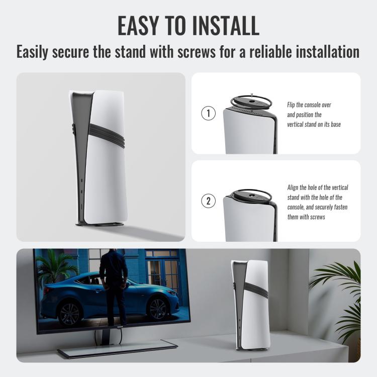 For PS5 / PS5 Slim / PS5 Pro Game Console Desktop Vertical Stand Non-Slip Base(Black) - Holder by buy2fix | Online Shopping UK | buy2fix