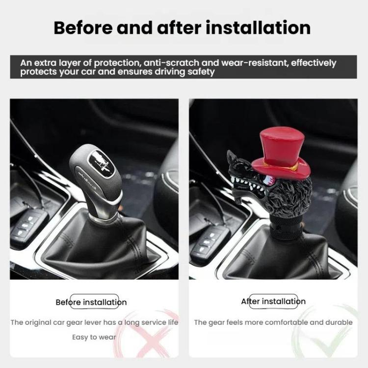 Wolf Head Detachable Car Manual Gear Lever Modification(Red) - Shift Knob by buy2fix | Online Shopping UK | buy2fix