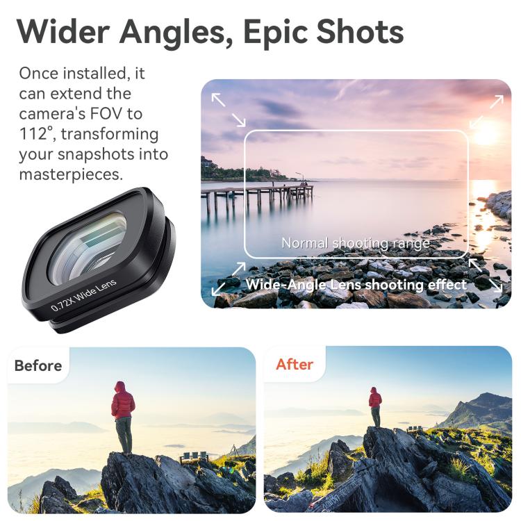 0.72X Wide Lens For DJI Pocket 3 aMagisn Magnetic Filter Accessories - Lens Accessories by aMagisn | Online Shopping UK | buy2fix