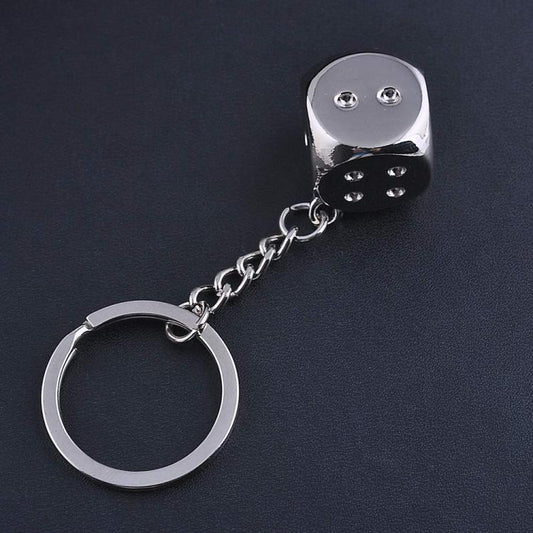 Dice Metal Keychain Pendant(14mm) - Key Rings by buy2fix | Online Shopping UK | buy2fix