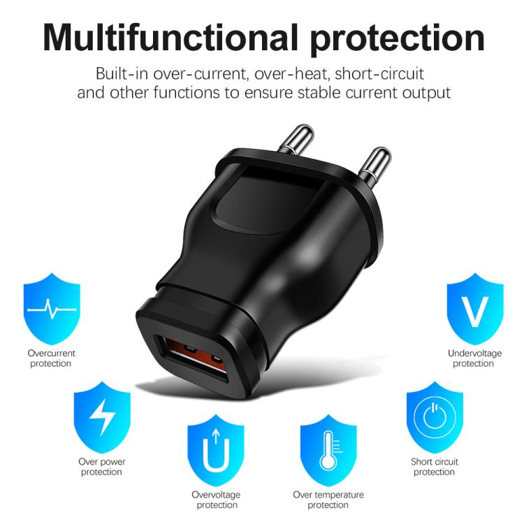 1A 5W Single USB Port Smartphone Charger(US Plug Black) - USB Charger by buy2fix | Online Shopping UK | buy2fix