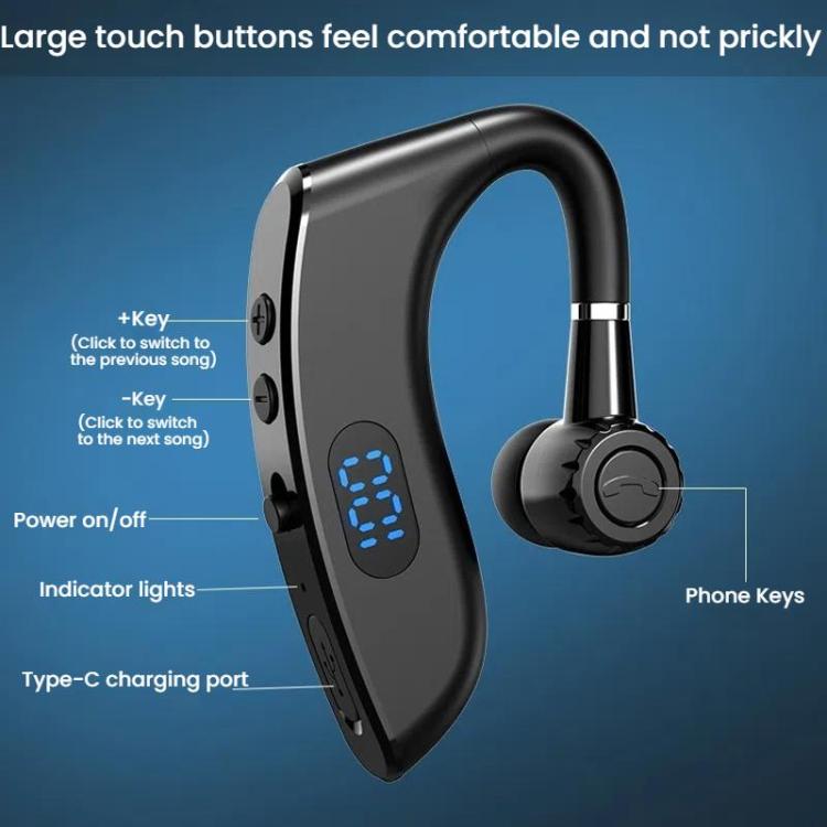 V18 On-Ear Business Digital Display Bluetooth Earphone(Bagged) - Bluetooth Earphone by buy2fix | Online Shopping UK | buy2fix