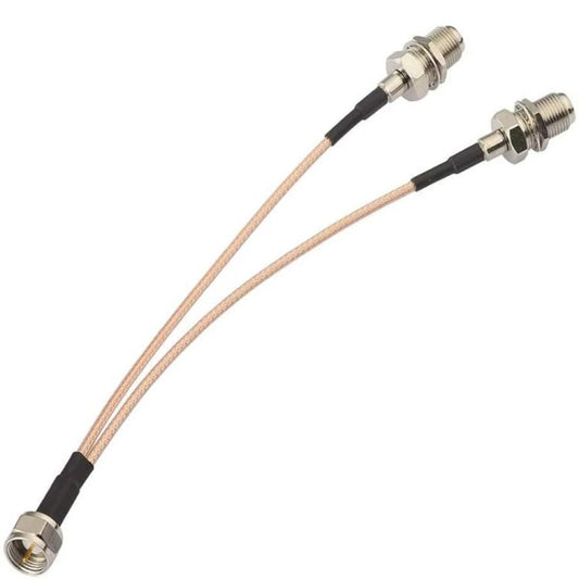 15cm F-Splitter Coaxial RF Cable F Male To Dual Female Splitter - Connectors by buy2fix | Online Shopping UK | buy2fix