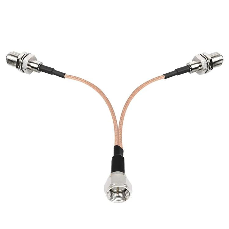 30cm F-Splitter Coaxial RF Cable F Male To Dual Female Splitter - Connectors by buy2fix | Online Shopping UK | buy2fix