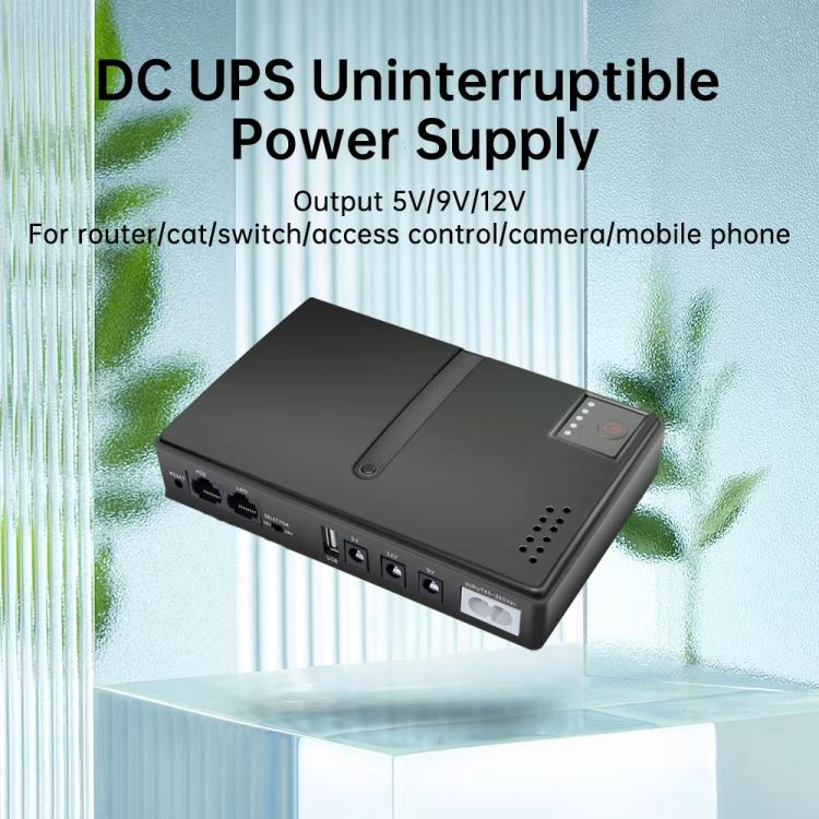 Uninterruptible Power Supply with DC Output 5V/9V/12V for Router, Modem, Security Camera, Mobile Phone US Plug - Battery Storage Box by buy2fix | Online Shopping UK | buy2fix