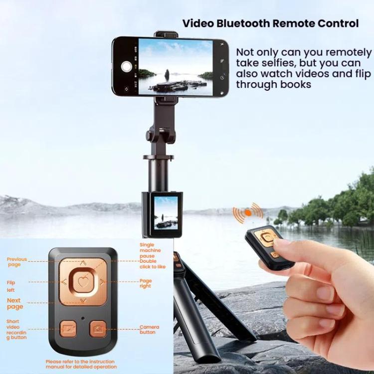 Mobile Phone Screen Mirroring Selfie Stick Real-time Display Mobile Phone Rear Photo Live Tripod Stand(Black) - Selfie Sticks by buy2fix | Online Shopping UK | buy2fix