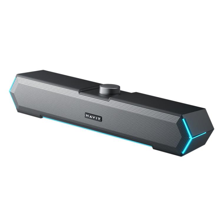 Havit M19 RGB Lighting Effect Desktop Computer Wired Speaker, Color: Black Bluetooth Version - by Havit | Online Shopping UK | buy2fix