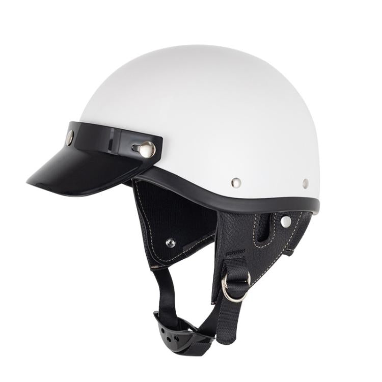 Motorcycle Helmet Brim Retro 3-Button Helmet Visor Sunshade Protection Half Helmet Hat Brim(Dark Tea) - Helmets by buy2fix | Online Shopping UK | buy2fix
