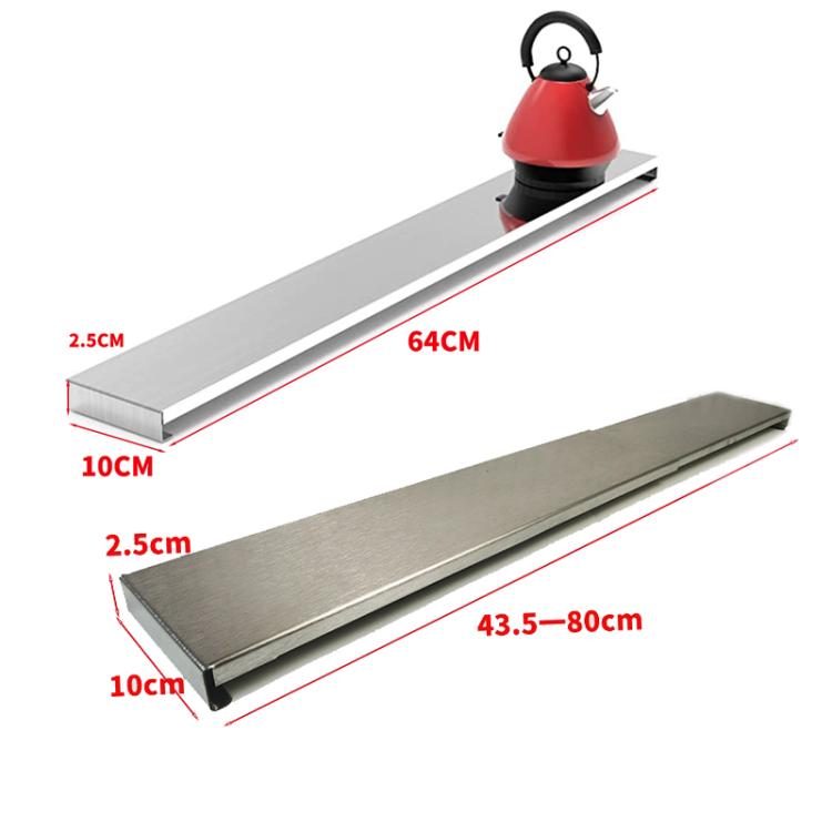 Stainless Steel Exhaust Vent Cover Gas Stove Cover Seasoning Rack Oil Splash Guard 64x10x2.5cm - Cooktop Parts by buy2fix | Online Shopping UK | buy2fix