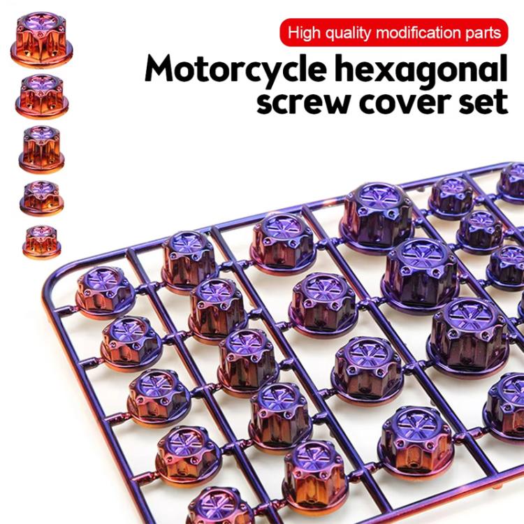 E-Bike Motorcycle Hexagonal Screw Cap Modification Accessories Electroplated Burned Titanium Screw Decoration(Blue) - Ornamental Parts by buy2fix | Online Shopping UK | buy2fix