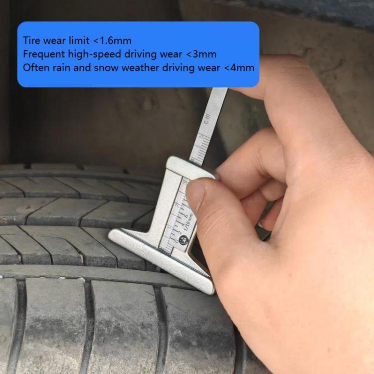 0-50mm Stainless Steel Tire Tread Depth Gauge(A1286) - Other Tools by buy2fix | Online Shopping UK | buy2fix
