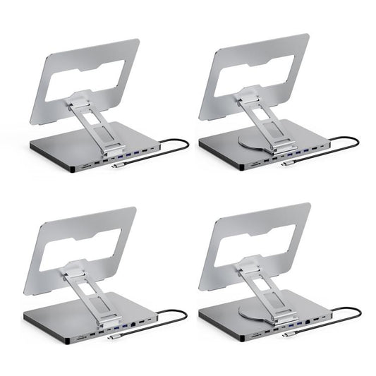 Blueendless 4K/60Hz Multifunctional Docking Station Tablet Holder, Spec: 10-in-1 Rotating - Desktop Holder by Blueendless | Online Shopping UK | buy2fix