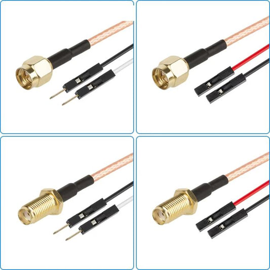 SMA Male To Dual DuPont Male RG316 RF Test Extension Adapter Cable(0.5m) - Connectors by buy2fix | Online Shopping UK | buy2fix