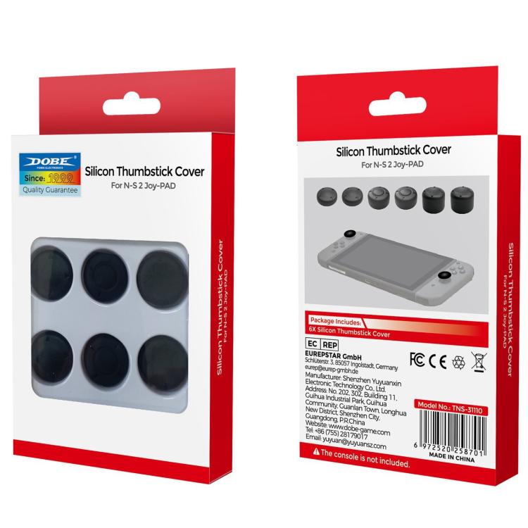 For Switch 2 Console DOBE 6pcs /Pack Joystick Cap Heightening Cap Set(Black) - Cases by DOBE | Online Shopping UK | buy2fix