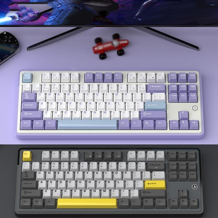 Ajazz AK870 Wireless Bluetooth Tri-mode Mechanical Keyboard RGB DIY Custom Hot Swap Gaming Keyboard, Style: Gift Axis Purple - Wireless Keyboard by Ajazz | Online Shopping UK | buy2fix