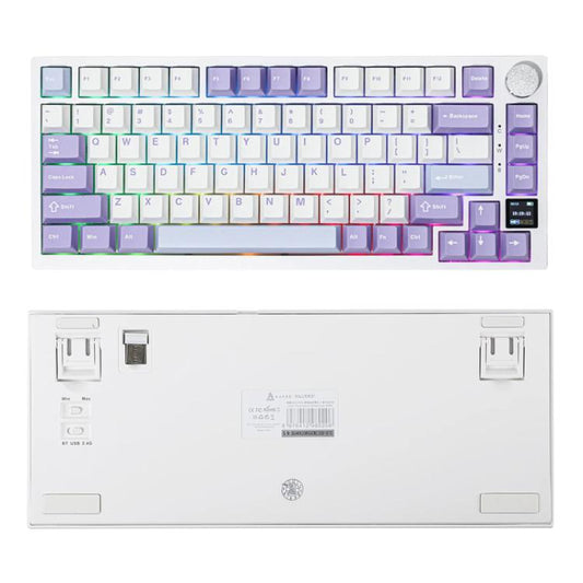Ajazz AK820 Pro Wireless Bluetooth Tri- mode Custom Hot Swap Gasket Mechanical Gaming Keyboard With TFT Screen, Color: Flying Fish Spindle Purple - Wireless Keyboard by Ajazz | Online Shopping UK | buy2fix