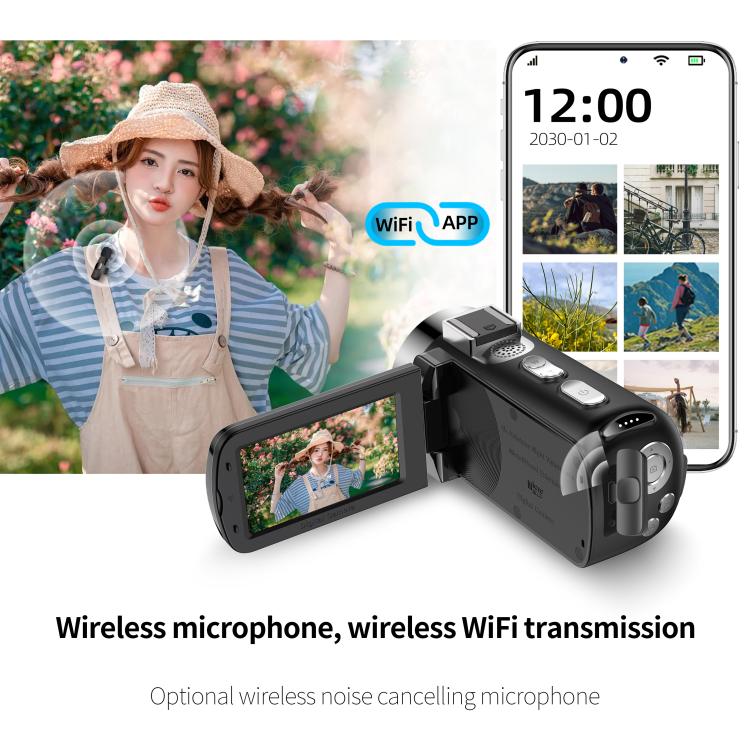 WiFi HD 4K Lightless Colorful Night Vision Digital Video Camera, Color: Black 4pcs /Set - Video Cameras by buy2fix | Online Shopping UK | buy2fix