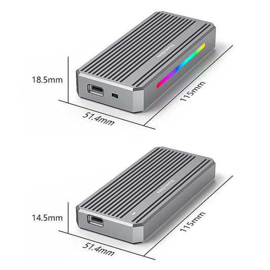 Blueendless M.2 Nvme SSD Box 40Gbps Hard Drive Reader, Spec: USB4 Box with RGB Lights + Fan - HDD Enclosure by Blueendless | Online Shopping UK | buy2fix