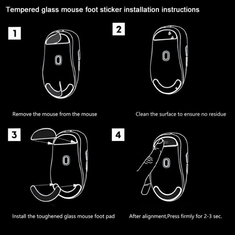 For Logitech GPW Glass Mouse Feet Stickers Anti-Slip Mouse Glide Skates(Printed Black) - Silicone / Sticker by buy2fix | Online Shopping UK | buy2fix