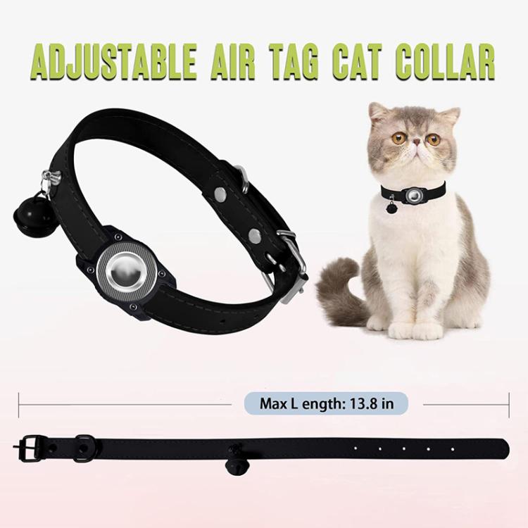For AirTag Tracker Waterproof Protection Case Pet Leather Collar Anti Lost Cat Locator Collar(Red) - Pet Series by buy2fix | Online Shopping UK | buy2fix