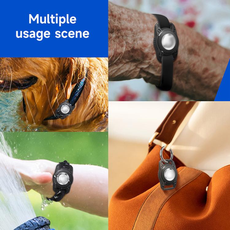 For AirTag Tracker Waterproof Protection Case Pet Leather Collar Anti Lost Cat Locator Collar(Blue) - Pet Series by buy2fix | Online Shopping UK | buy2fix