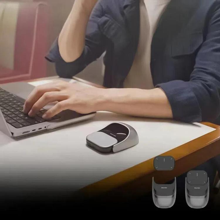 Cheerdots 2 Smart Magnetic Split Air Mouse Wireless Charging Bluetooth Dual Mode Mouse, Color: Black Recording - Wireless Mice by Cheerdots | Online Shopping UK | buy2fix