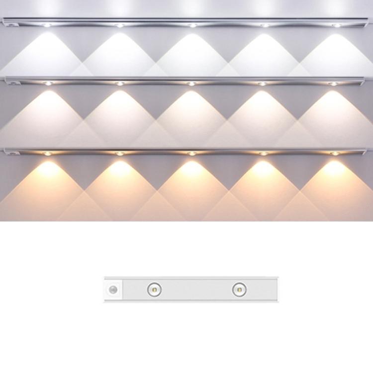 30cm Rechargeable Motion Sensor Light Bar Cabinet Wardrobe Lamp With Remote Control(Silver) - Sensor LED Lights by buy2fix | Online Shopping UK | buy2fix