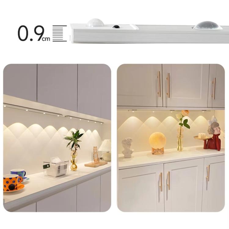 30cm Rechargeable Motion Sensor Light Bar Cabinet Wardrobe Lamp With Remote Control(Silver) - Sensor LED Lights by buy2fix | Online Shopping UK | buy2fix
