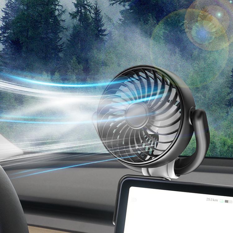 Car Three-way Folding Screen Corner Fan(Black White) - Heating & Fans by buy2fix | Online Shopping UK | buy2fix