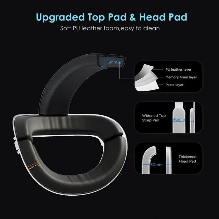 For Meta Quest 2 VR RGB Head Strap Adjustable Headband Built-in 8000 mAh Battery(White) - VR Accessories by buy2fix | Online Shopping UK | buy2fix
