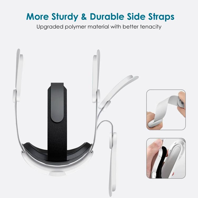 For Meta Quest 2 VR RGB Head Strap Adjustable Headband Built-in 8000 mAh Battery(White) - VR Accessories by buy2fix | Online Shopping UK | buy2fix