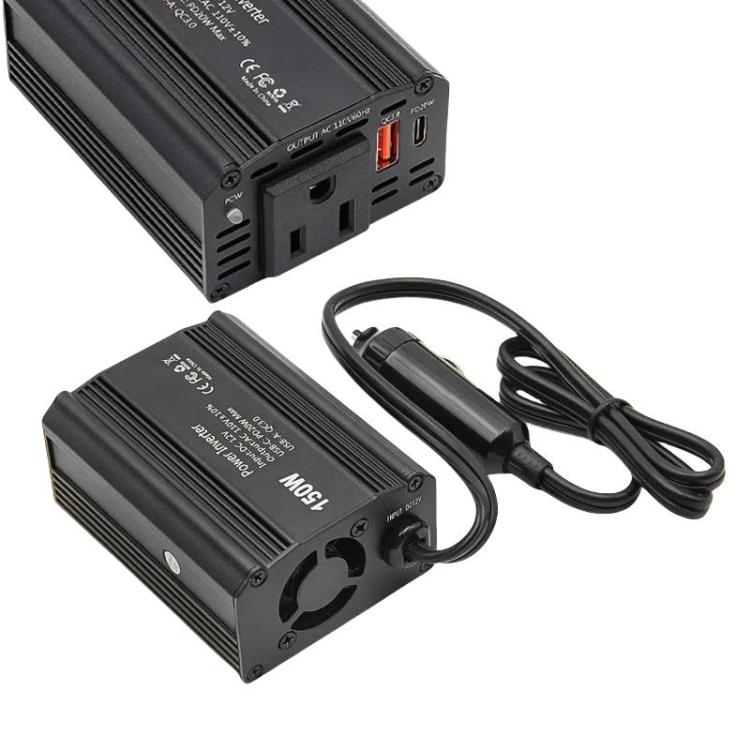 150W PD20W QC3.0 Fast Charging Car Inverter Car Cigarette Lighter Power Supply Adapter(US Plug) - Modified Square Wave by buy2fix | Online Shopping UK | buy2fix
