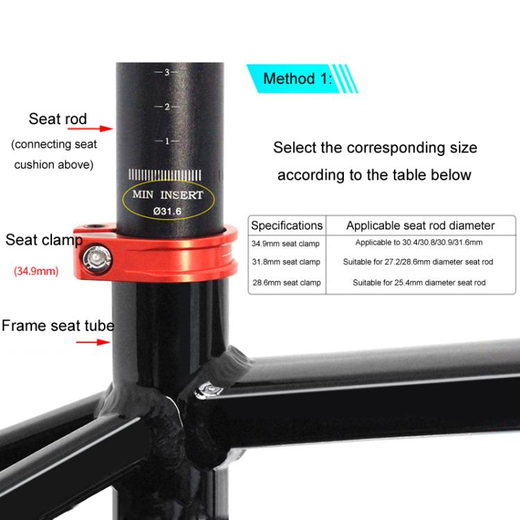 Mountain Road Bicycle Aluminum Locking Seatpost Clamps Seatpost Clamp Ring Fittings(31.8mm Black) - Pipe clamps by buy2fix | Online Shopping UK | buy2fix