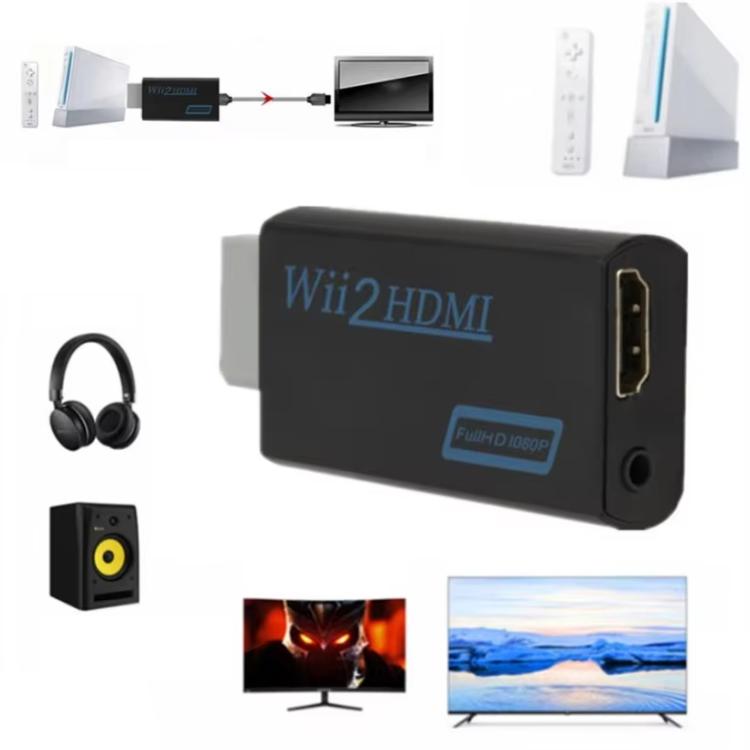 WII 2 To HDMI HD Converter(Black) - Adapter by buy2fix | Online Shopping UK | buy2fix